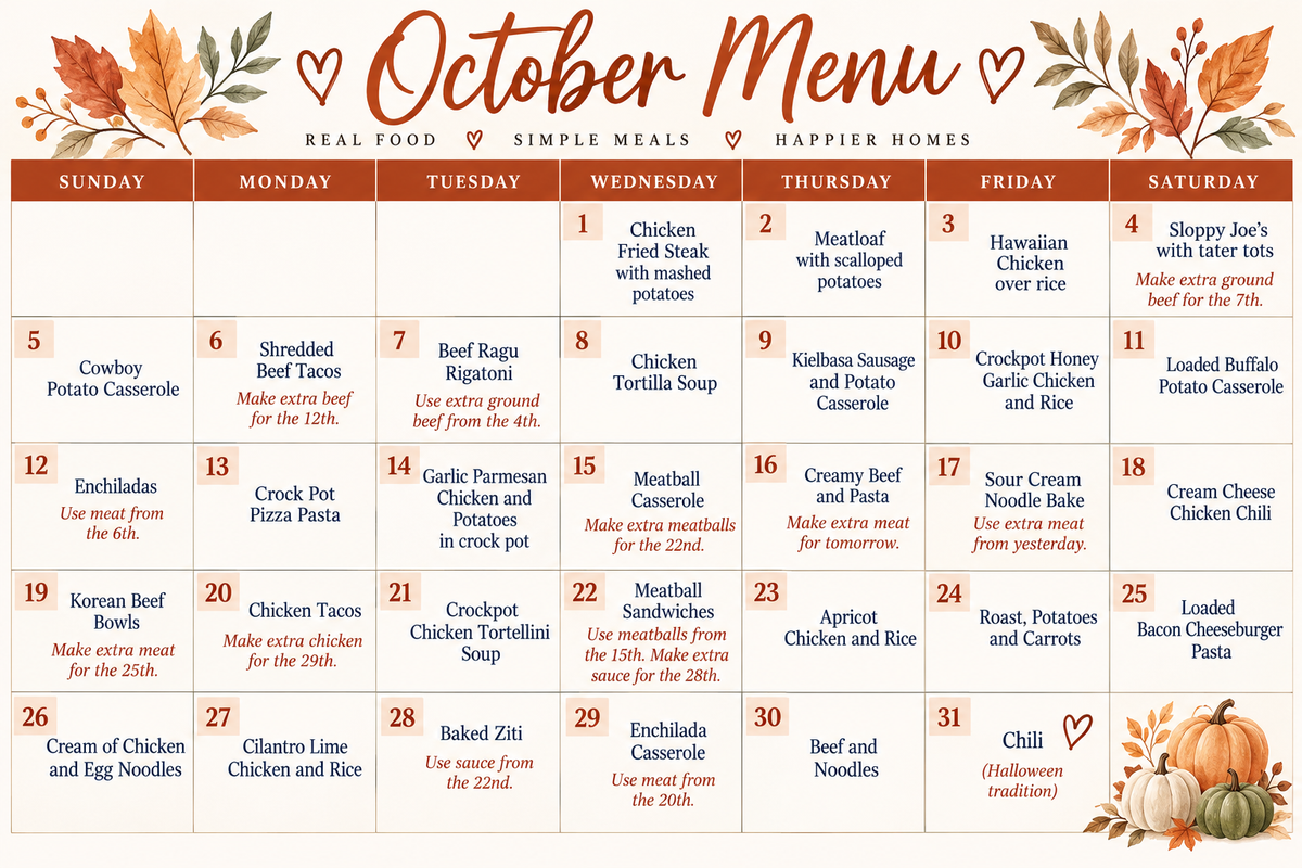 October Menu
