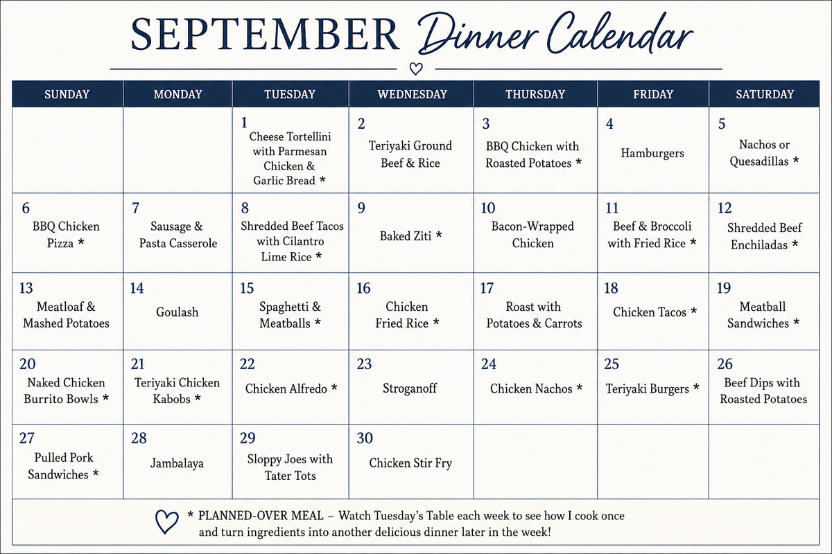 What's for Dinner? September edition!