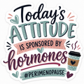Today's Attitude Is Sponsored By Hormones 2 Inch Sticker